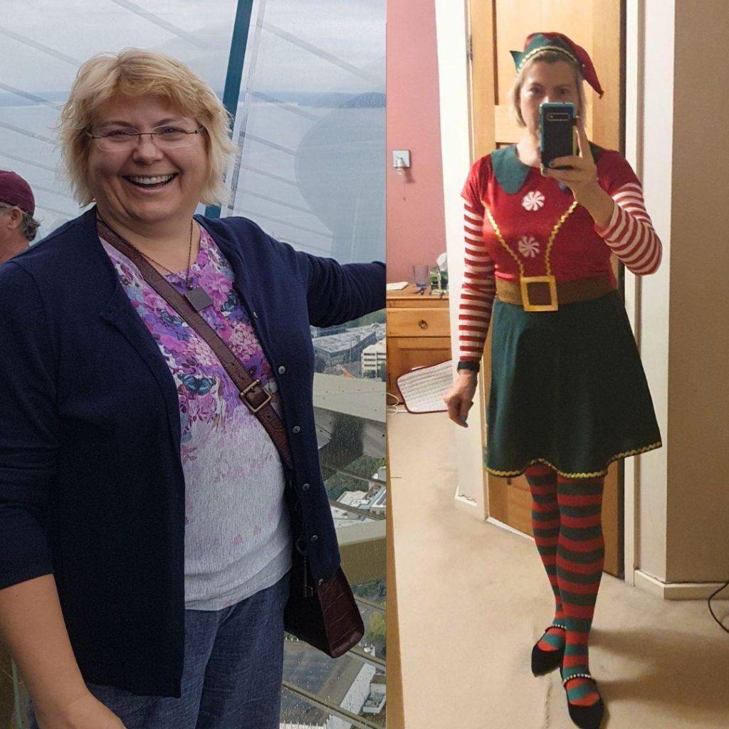 Menopause belly before and after with Trinity Coaching client, Alison Tennant. 