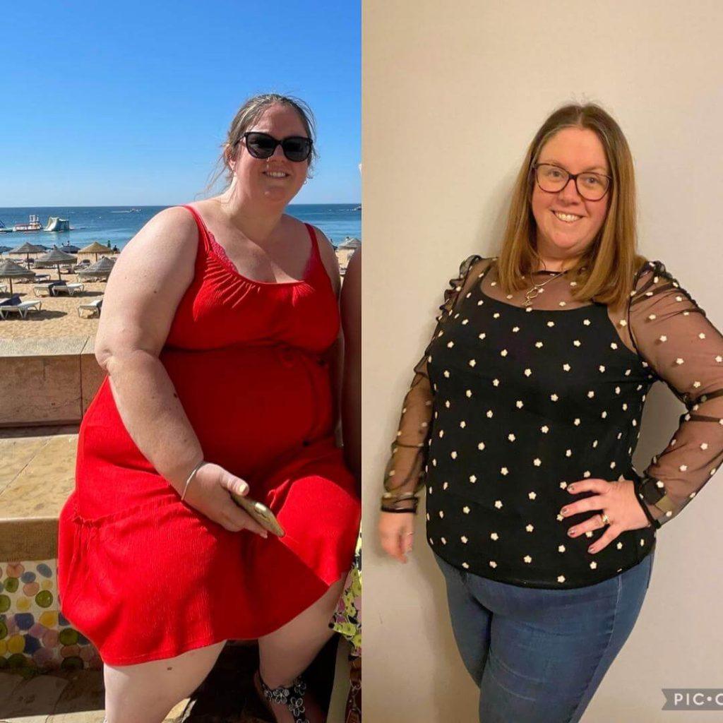 Menopause belly before and after Trinity Coaching.